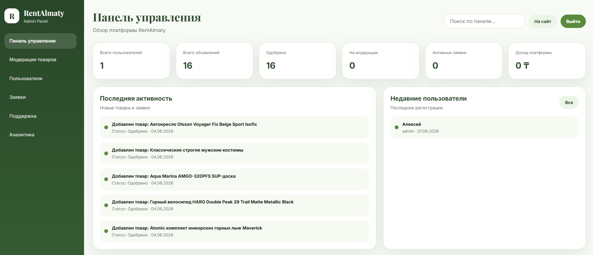Админка